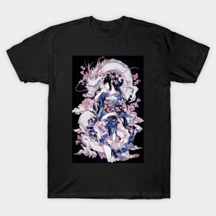 Geisha and Dragon 7807 T-Shirt